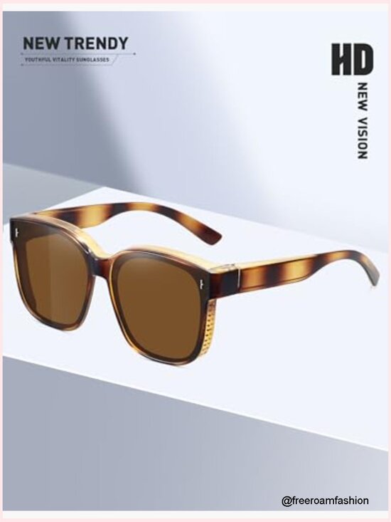 Fit Over Glasses Sunglasses Women Trendy Square Polarized Oversized UV main image 6